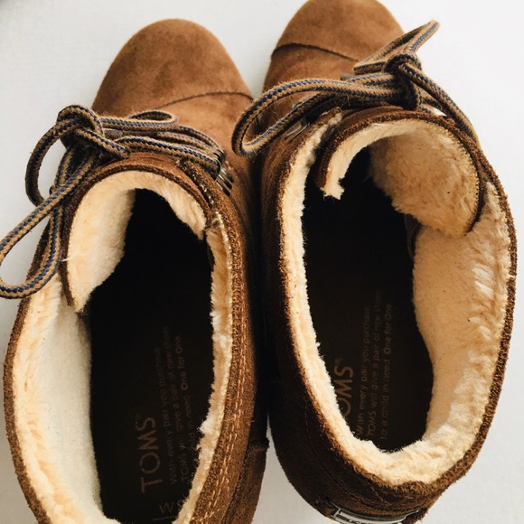 Toms Wedge boot Women’s Size 9 Brown Lined - Picture 11 of 12